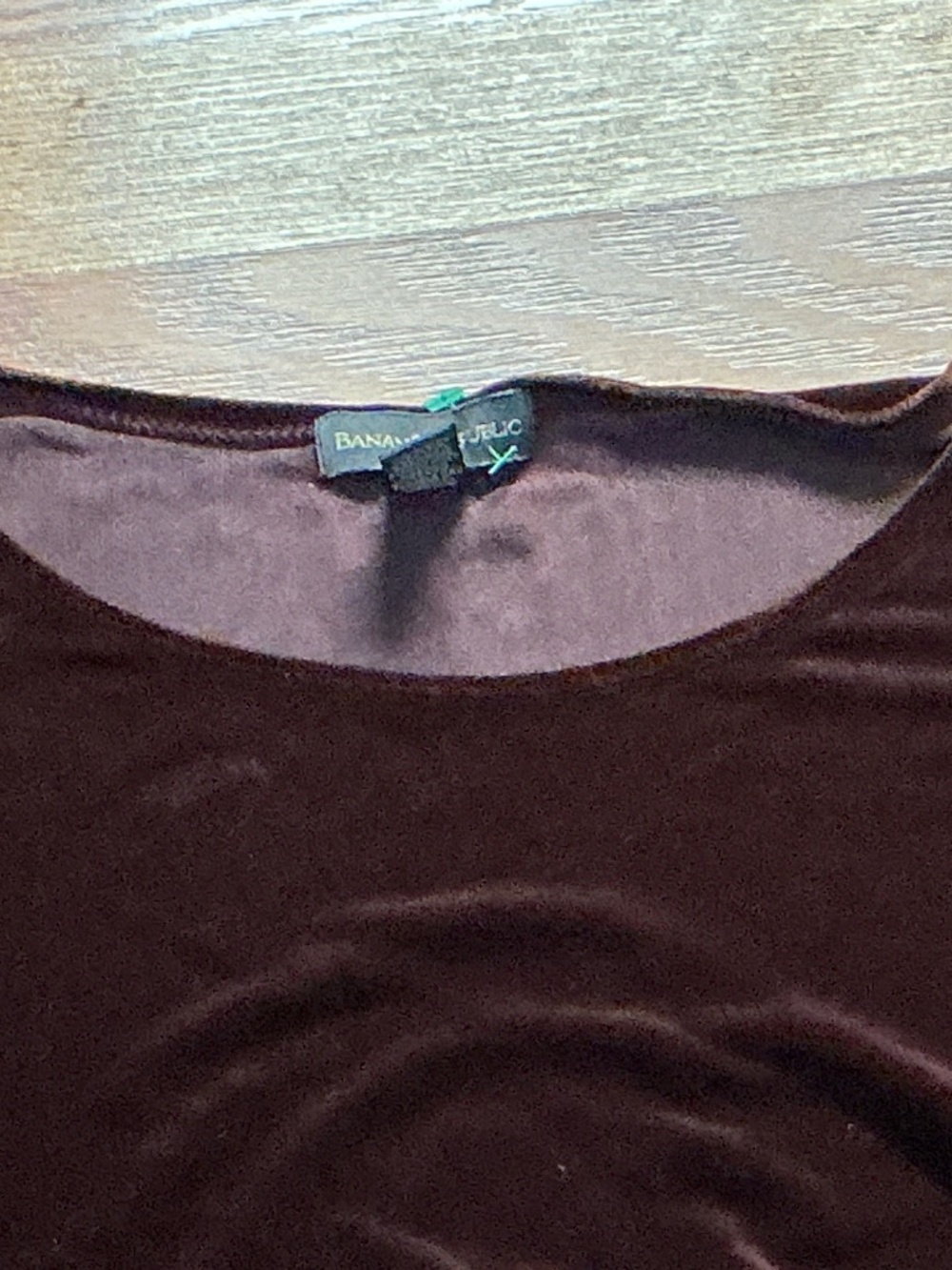 Banana Republic Dark Burgundy  Velour Long Sleeve Top Size S - Picture 4 of 5